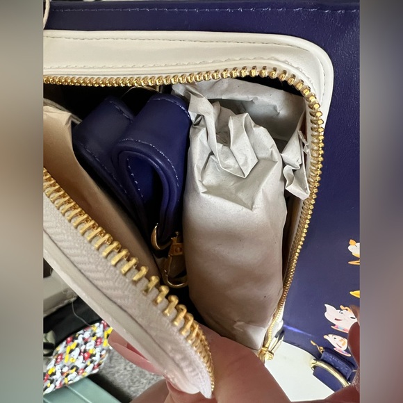 NWT Loungefly Purple and Gold Beauty and the Beast Backpack/Crossbody - Picture 4 of 8